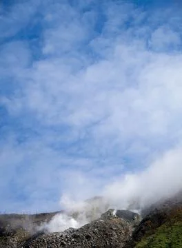 Active volcanic activity at Mount Talang Stock Photos
