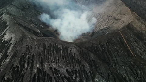 Active volcano bromo drone view Stock Footage 280241185