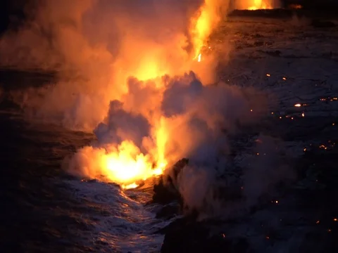 Active Volcano Bubbling Lava Hawaii 8 Video stock 72067147