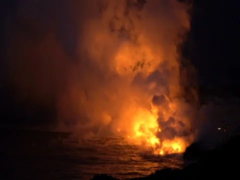 Active Volcano Bubbling Lava Hawaii 3 Stock Footage 72072911