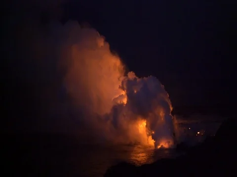 Active Volcano Bubbling Lava Hawaii 2 Stock Footage 72073124