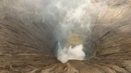 Active Volcano With A Crater. Gunung Bromo, Jawa, Indonesia. Stock Footage