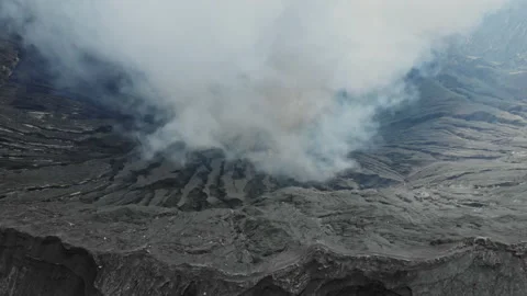 Active Volcano with Crater Mount Bromo volcano Gunung Bromo in Indonesia Video stock 235256258