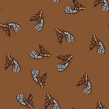 Active volcano lava vector seamless pattern Stock Illustration