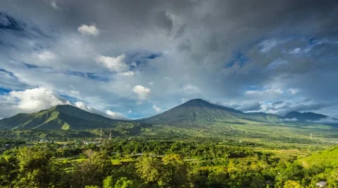Active Volcano Mount Rinjani. Timelapse 4k. Stock Footage 56313001