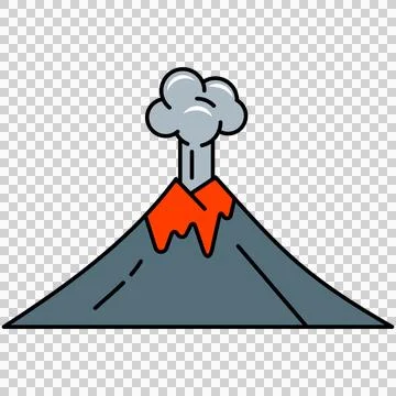 Active volcano mountain Stock Illustration