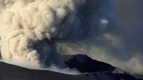 Active volcano Mt Bromo erupting smoke Java Indonesia South East Asia Stock Footage 67391062