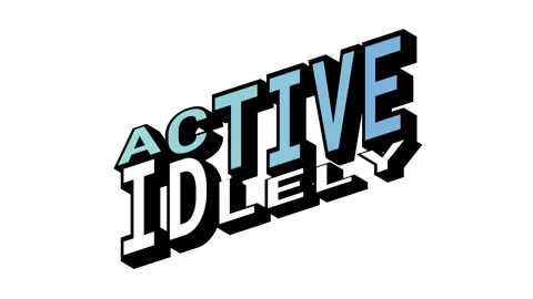 ACTIVE vs IDLELY, 3D Text Animation in Isometric View with Opposite Word Motion Stock Footage 314264244
