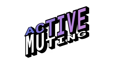 ACTIVE vs MUTING, 3D Text Animation in Isometric View with Opposite Word Motion Stock Footage 314264247