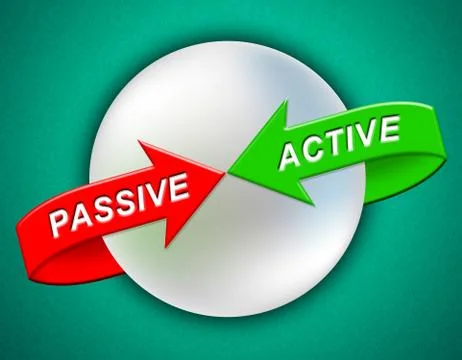 Active Vs Passive Arrows Show Positive Attitude 3d Illustration イラスト素材