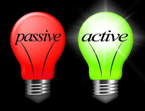 Active Vs Passive Lights Show Positive Attitude 3d Illustration Stockillustratie