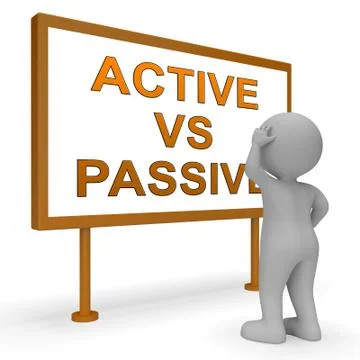 Active Vs Passive Signpost Means Positive Attitude 3d Illustration Illustrazione stock