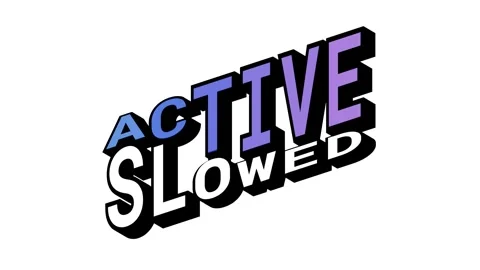 ACTIVE vs SLOWED, 3D Text Animation in Isometric View with Opposite Word Motion Stock Footage 314263243