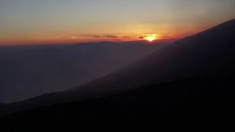 Active vulcano Etna sunset timelapse (4k) Video stock 79037037