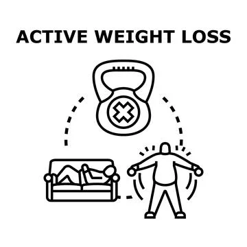 Active weight loss concept choosing lifestyle and exercise Иллюстрация