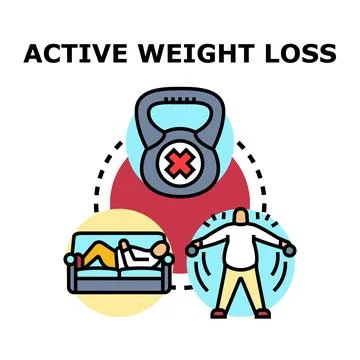 Active weight loss concept choosing lifestyle and exercise Stock Illustration