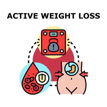 Active weight loss strategy reducing fat and improving health Stock Illustration