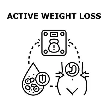 Active weight loss strategy reducing fat and improving health Stock Illustration