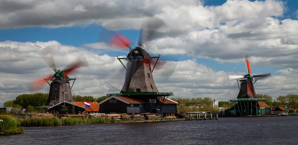 Active windmills Stock Photos