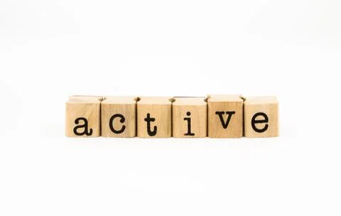 Active wording isolate on white background Stock Photos