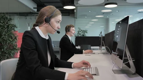 Active work in a call center Видео 108388431