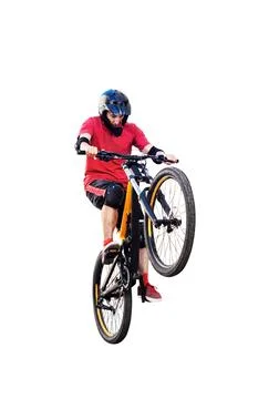 Active young biker isolated 스톡 사진