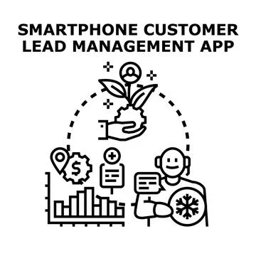 Actively managing customer leads using a smartphone application Stock Illustration
