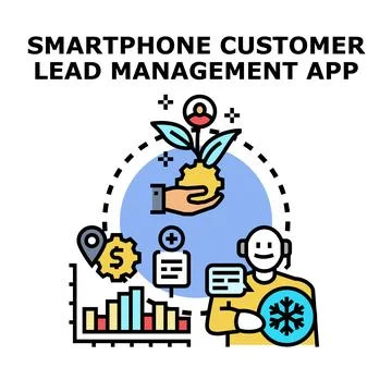 Actively managing customer leads using a smartphone application Stock Illustration