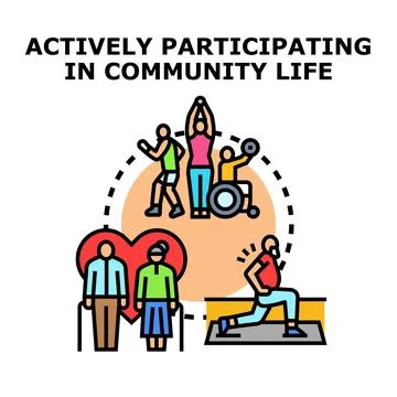 Actively participating in community life vector concept Ilustración de archivo