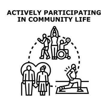 Actively participating in community life vector concept Ilustración de archivo
