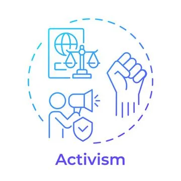 Activism blue gradient concept icon Illustrazione stock