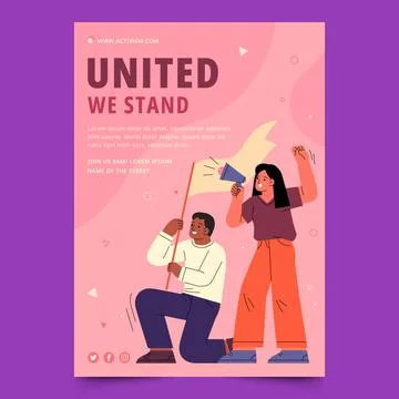 Activism poster template design Illustrazione stock