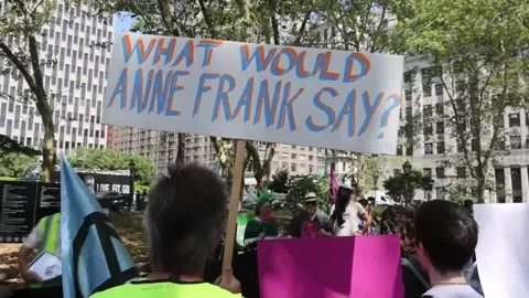 Activist groups protest against immigration cruelty in New York City, Nueva York Vídeo Stock 314676914
