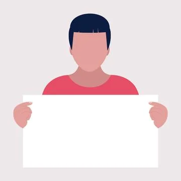 Activist holds blank banners Stock Illustration
