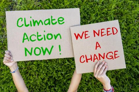 Activists at climate change Stock Photos