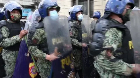 Activists protest to mark 49th anniversary of martial law declaration in Philipp Video stock 204058992