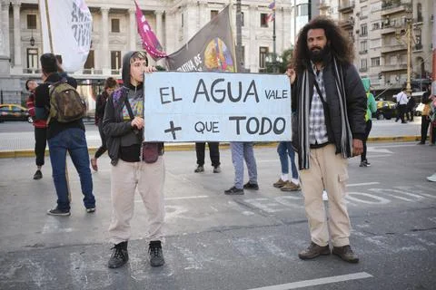 Activists protesting against seismic exploration for offshore oil exploitatio Stock Photos