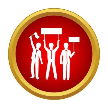 Activists protesting or striking carrying blank banners Stock Illustration