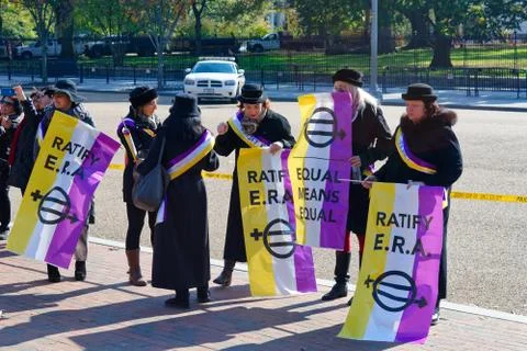Activists requesting ratification of the Equal Rights Amendment Stock Photos