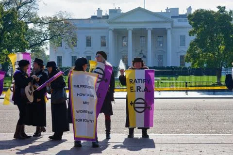 Activists requesting ratification of the Equal Rights Amendment Stock Photos