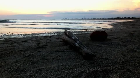 Activities on the beach at sunset Stock Footage 151943597