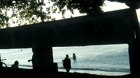 The activities of beach visitors #1 Stock Footage 201031213