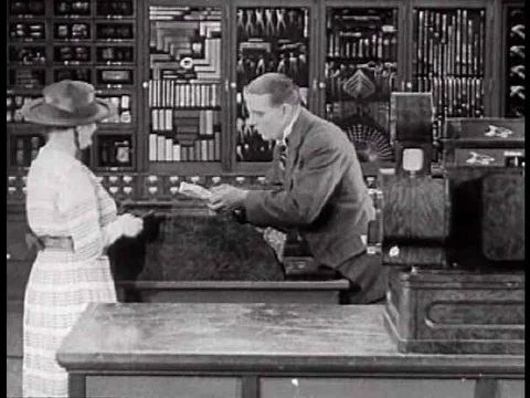 Activities in a general store in 1925. Video stock 74777213