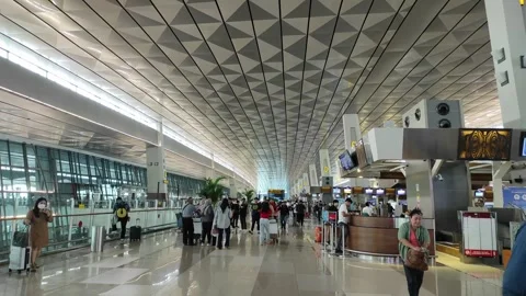 Activities inside terminal 3 Soekarno Hatta Stock Footage 267854018