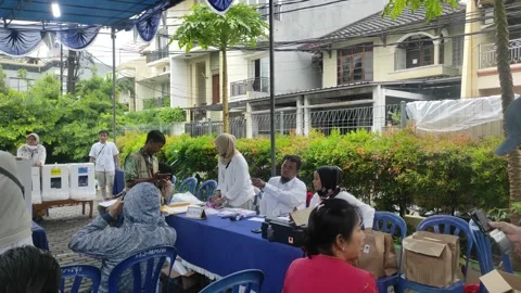 Activities inside voting place on election day Stock Footage 264953101