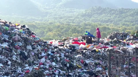 Activities in the landfill 스톡 동영상 305134377
