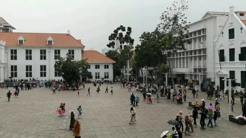 Activities at old Jakarta Stock Footage 315141434