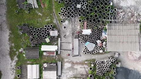 Activities of workers making culverts and bridge blocks Stock Footage 341181897