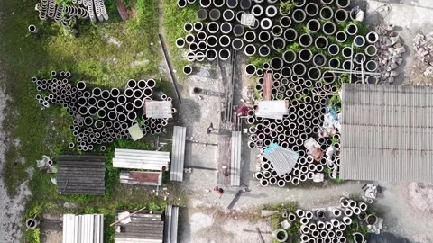 Activities of workers making culverts and bridge blocks Stock Footage 341182040
