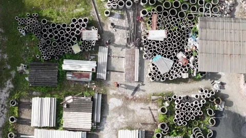Activities of workers making culverts and bridge blocks Stock-Footage 341182116